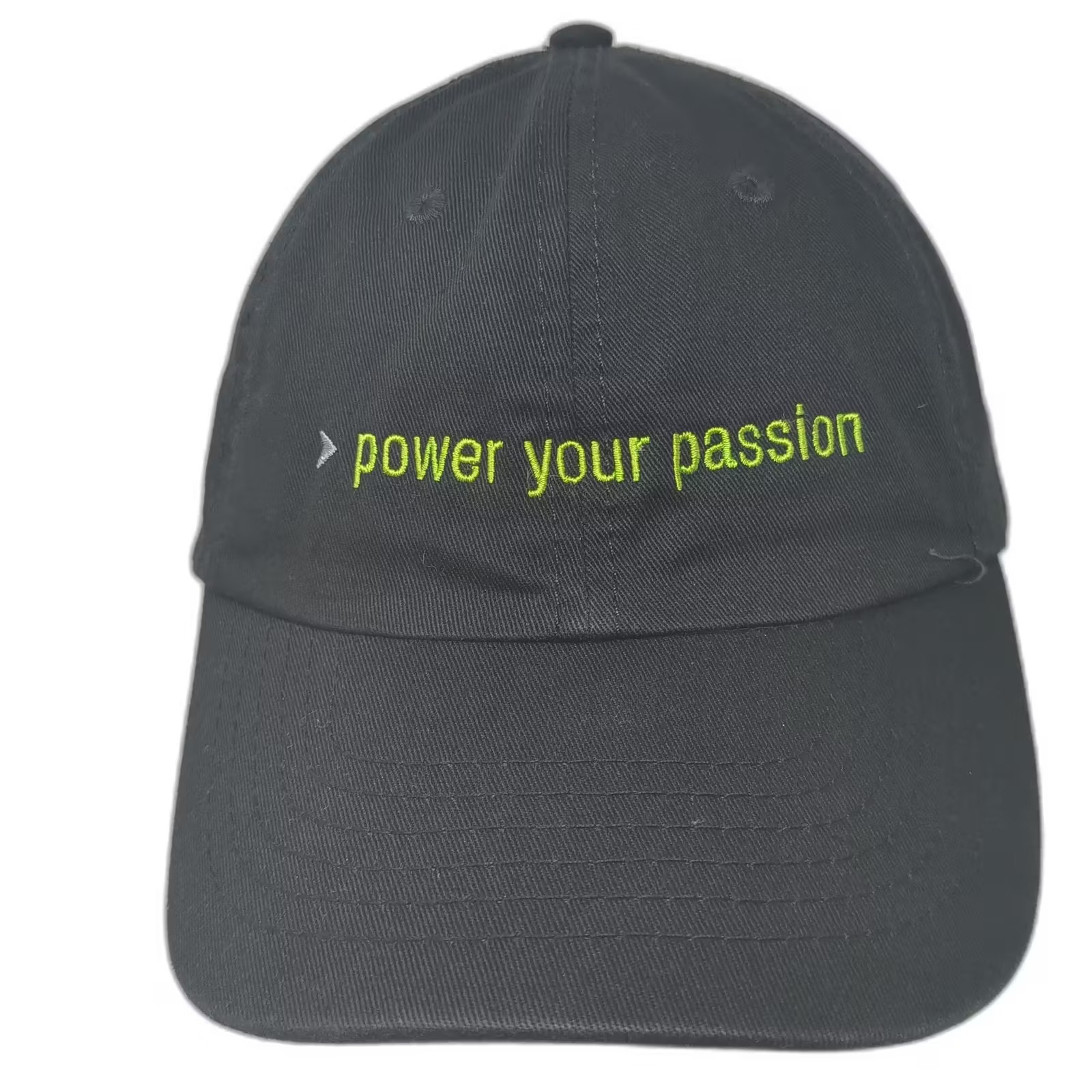 Blackbaud Merchant Services Power Your Passion Baseball Cap Black Green Osfm Hat